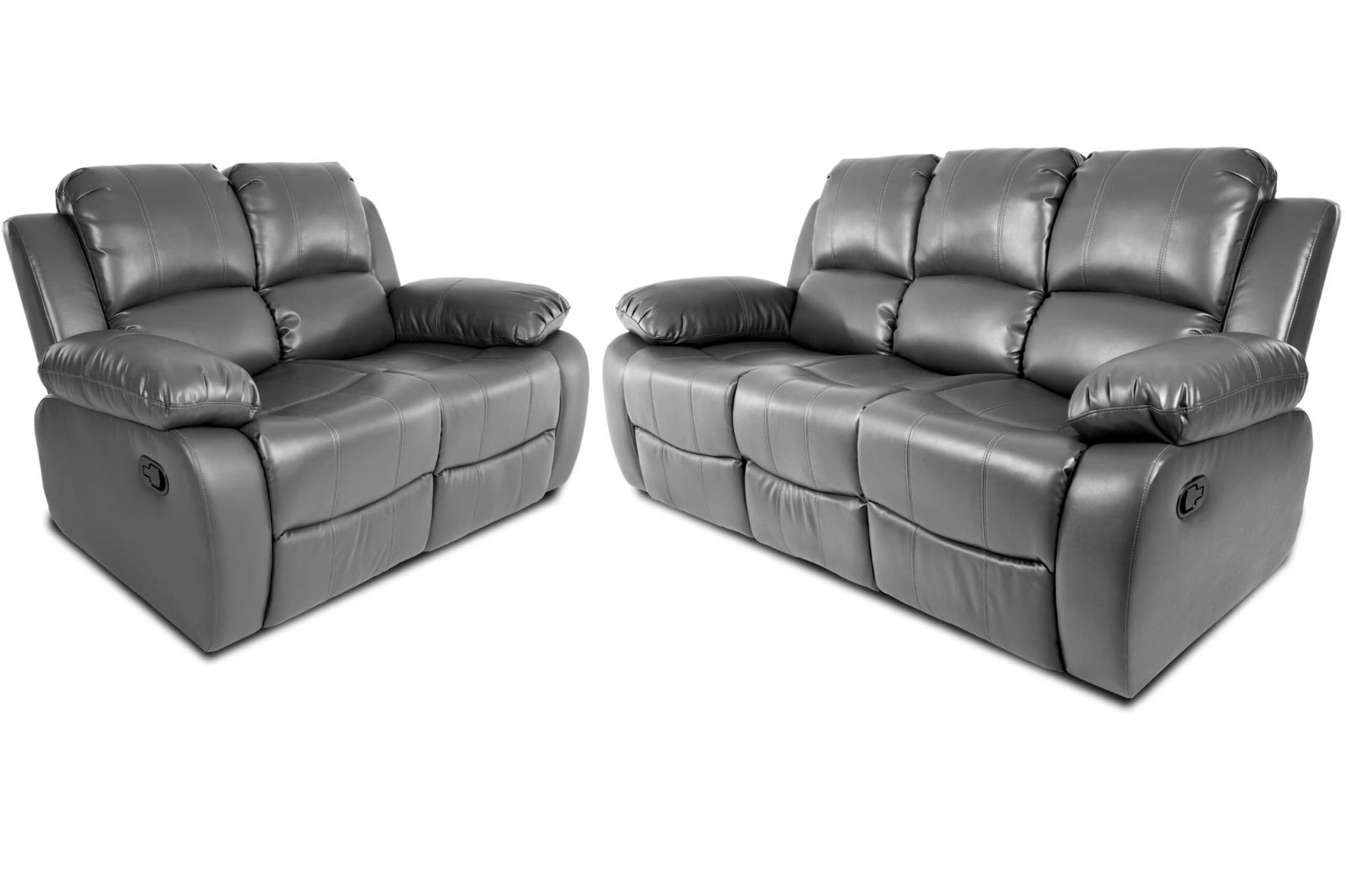 Milan Recliner 32 Seater Sofa Grey Italian City Exclusive Furniture