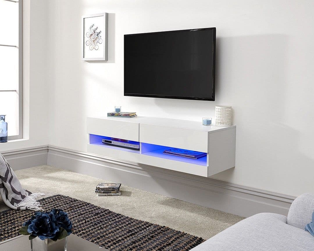 Axel Wall Mounted Tv Unit White