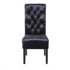 Black Crushed Velvet Chair