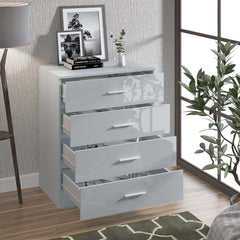 Chest Of Drawers In Chip Wood  With Front High Gloss