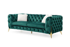 Chesterfield Sofas Sets In Luxury Green Velvet