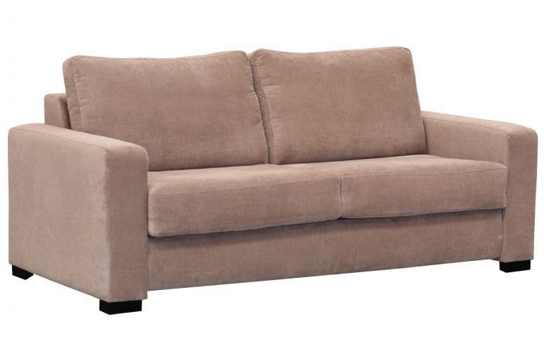 Jersey 3 Seater Sofa Bed With Foam Mattress Brown