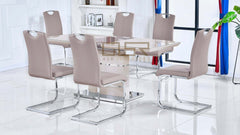 Milan Cappuccino Extending Dining Table + 6 Milan Chairs