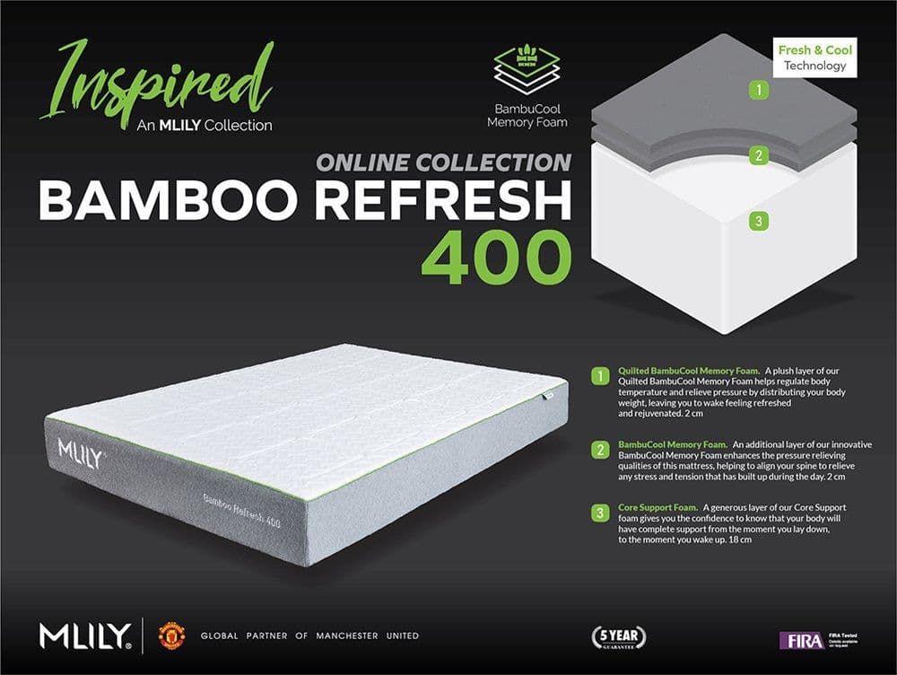 MLILY Bamboo Mattress Memory Refresh 400