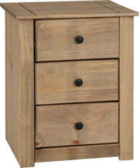 Panama 3 Drawer Bedside Chest Natural Wax