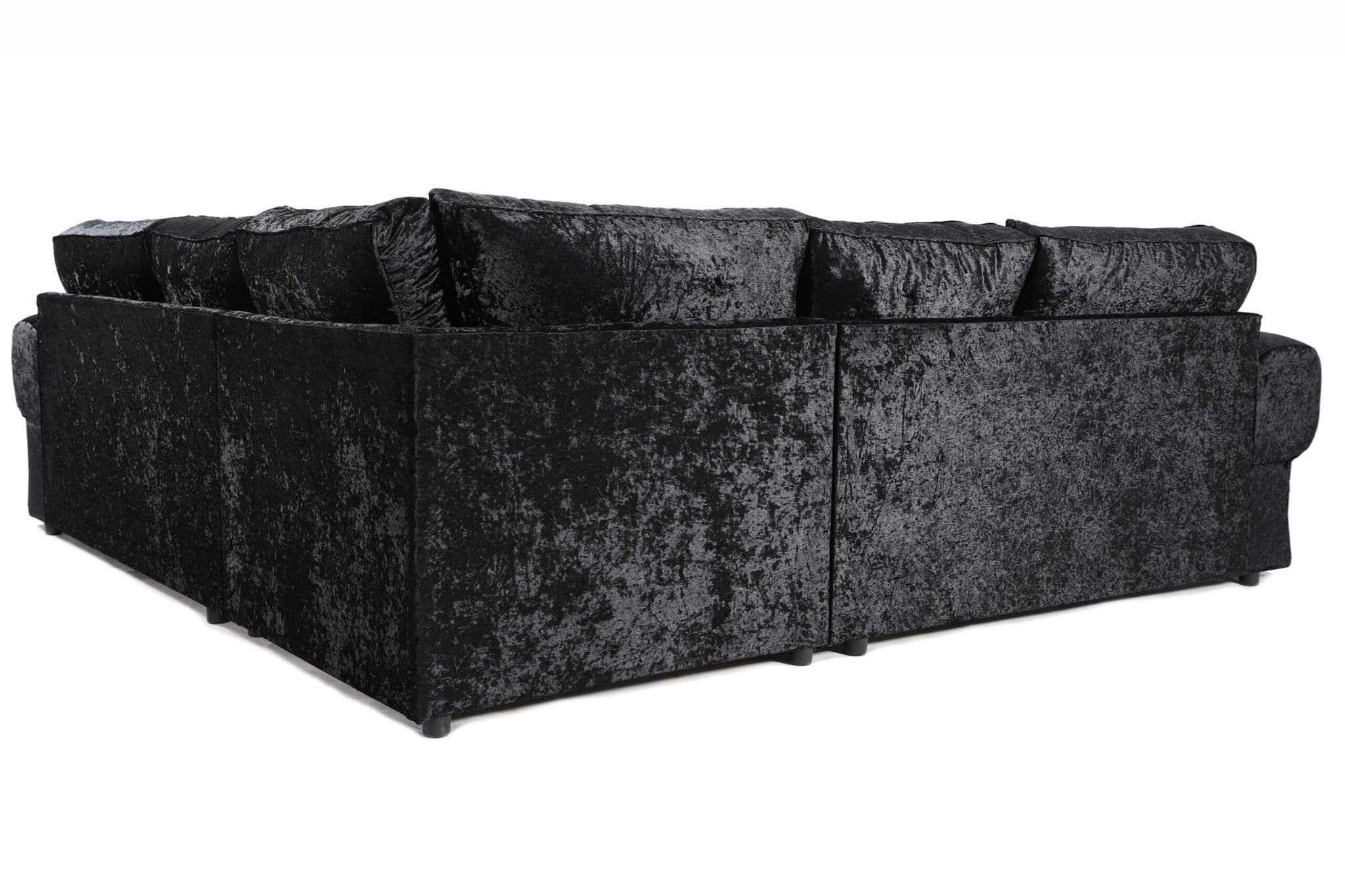 Sector Large Corner Sofa Black Shimmer