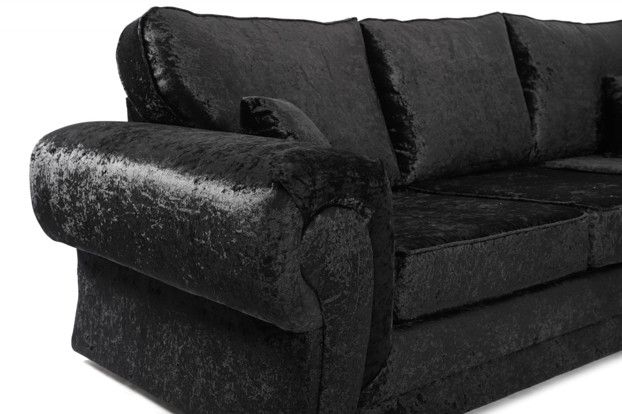 Sector Large Corner Sofa Black Shimmer