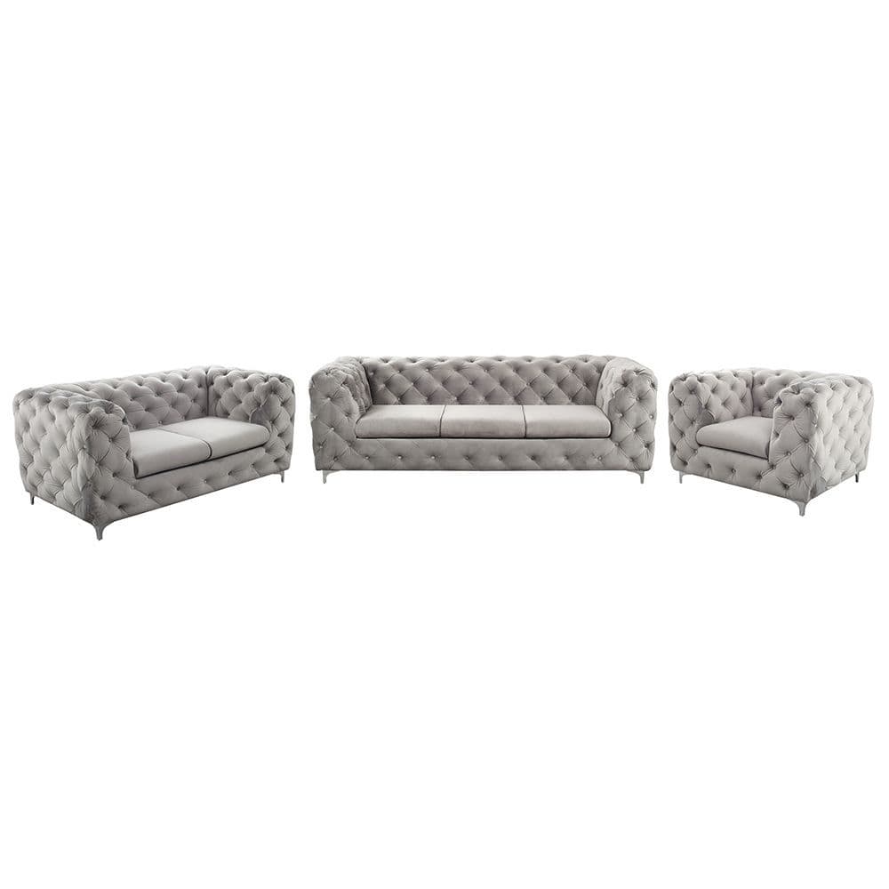 Sophia Grey 3+2+1 Seater Sofa Set Living Room Furniture