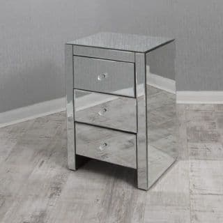 Tall Standing Mirrored Bedside