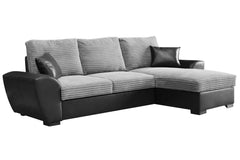 Vianchi Corner Sofa Bed Black And Grey