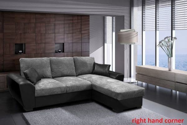 Vianchi Corner Sofa Bed Black And Grey