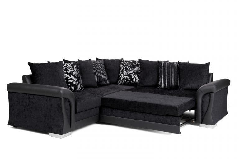 Vievo Corner Sofa Bed With Storage - Black