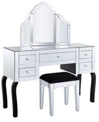 White Mirrored Creeper Dressing Table Set
