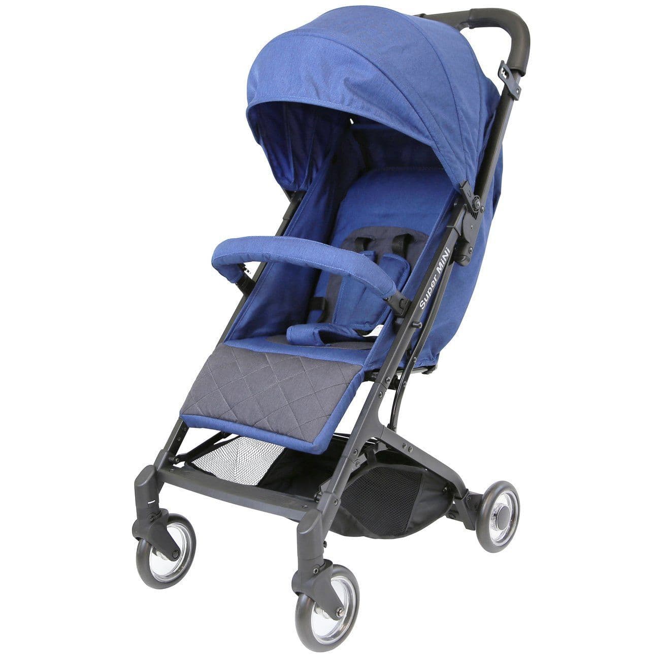 Zeus - Super Mini Special Edition Floating Wheels Stroller - Navy (Complete With Free Rain-Cover)